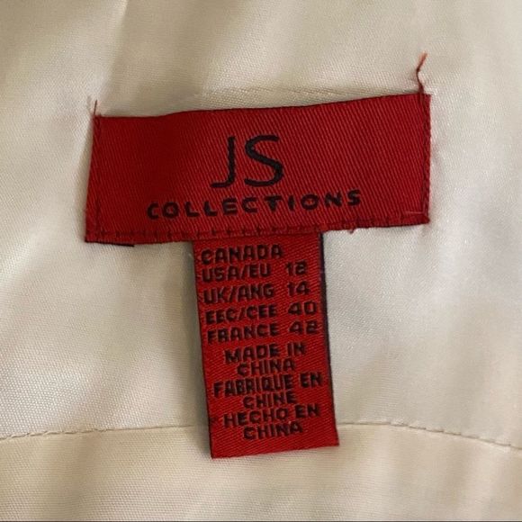 JS Collections Dress Lace Satin Sheath V Neck Black Nude Sleeveless Dress - Picture 15 of 15